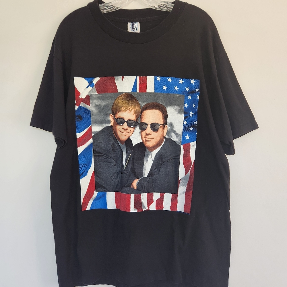 Vintage Elton John & Billy Joel 1995 Tour Single Stitch Band T-shirt XL